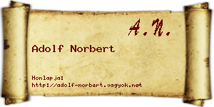 Adolf Norbert névjegykártya