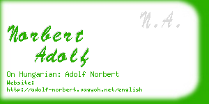 norbert adolf business card